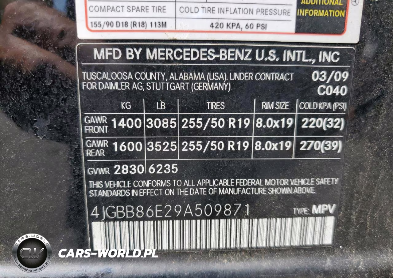 2009 Mercedes-Benz Ml 350 VIN:4JGBB86E29A509871 - 13