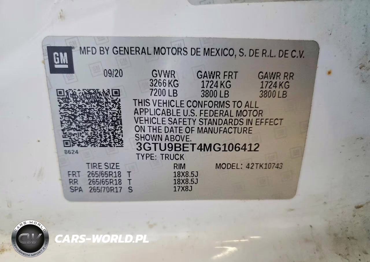 2021 GMC Sierra K1500 Sle VIN:3GTU9BET4MG106412 - 12