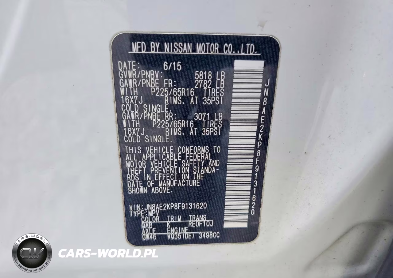 2015 Nissan Quest 3.5 Sv VIN:JN8AE2KP8F9131620 - 13