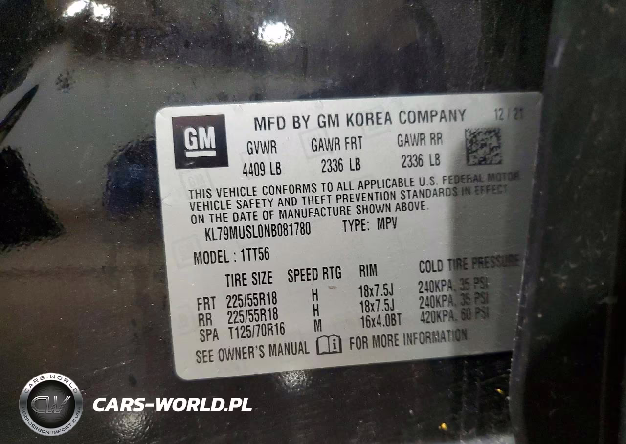 2022 Chevrolet Trailblazer Rs VIN:KL79MUSL0NB081780 - 12