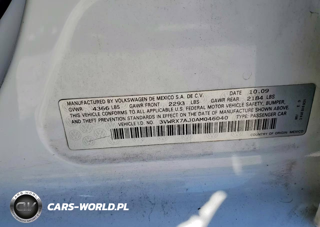 2010 Volkswagen Jetta Se VIN:3VWRX7AJ0AM046040 - 12