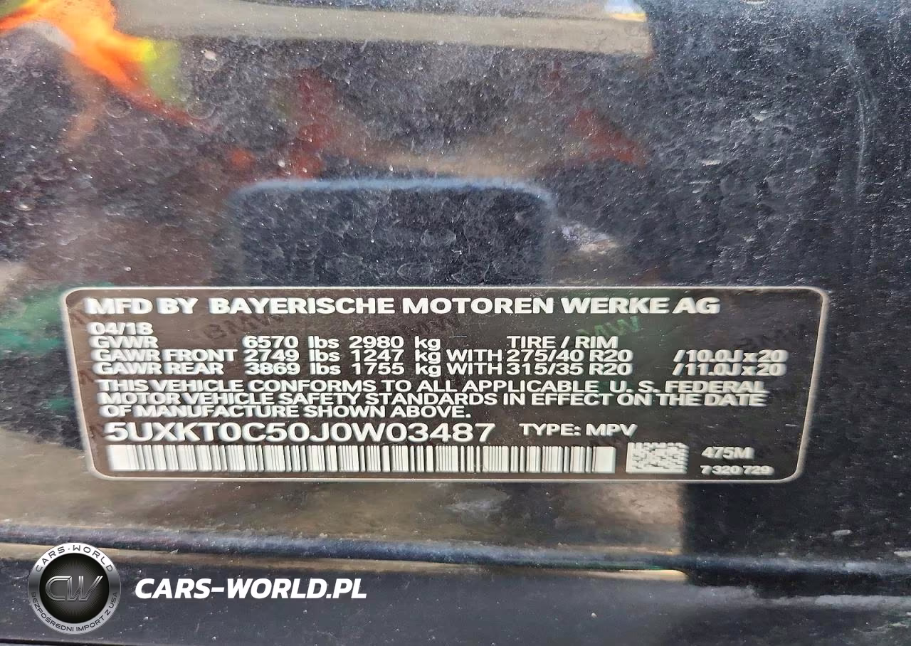 2018 BMW X5 Xdr40E VIN:5UXKT0C50J0W03487 - 13