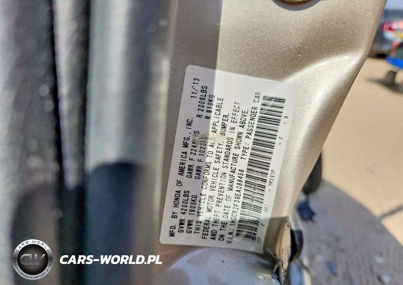 2014 Honda Accord Lx VIN:1HGCR2F38EA088458 - 12