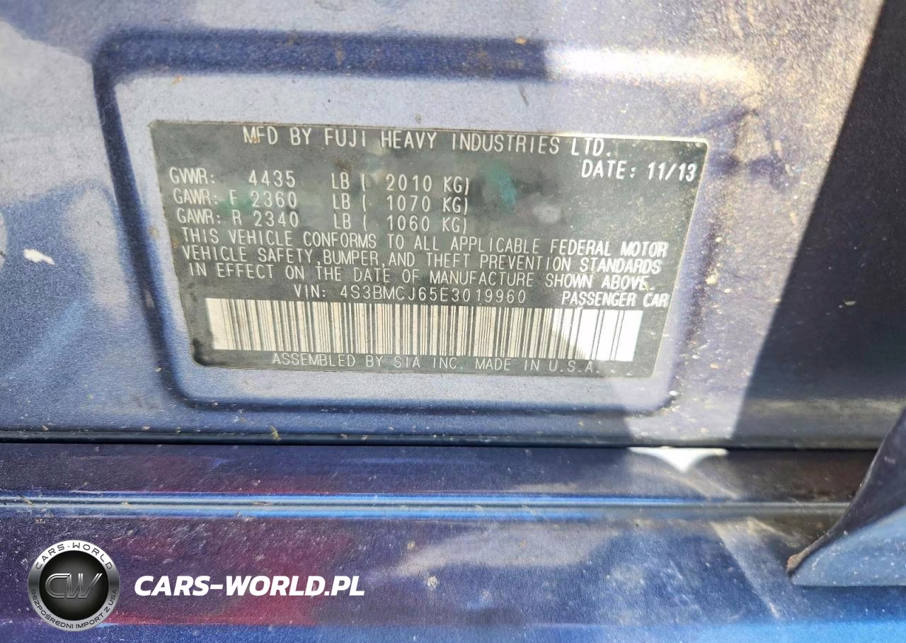 2014 Subaru Legacy 2.5I Sport VIN:4S3BMCJ65E3019960 - 12