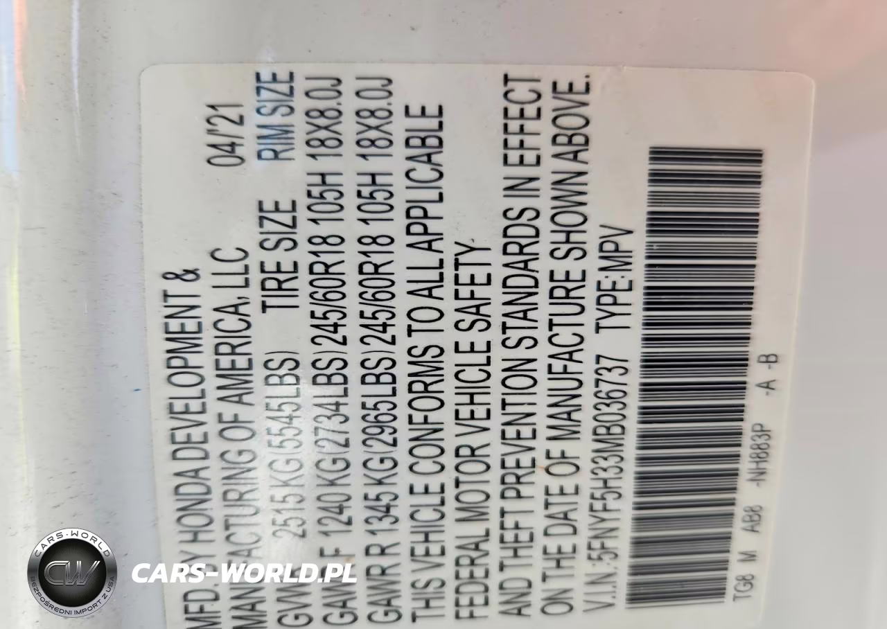 2021 Honda Pilot Ex VIN:5FNYF5H33MB036737 - 13