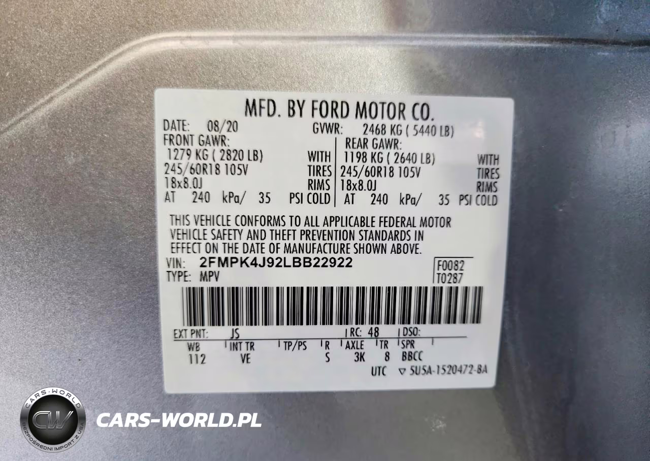 2020 Ford Edge Sel VIN:2FMPK4J92LBB22922 - 12