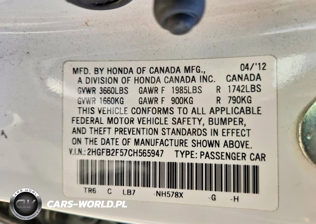 2012 Honda Civic Lx VIN:2HGFB2F57CH565947 - 12
