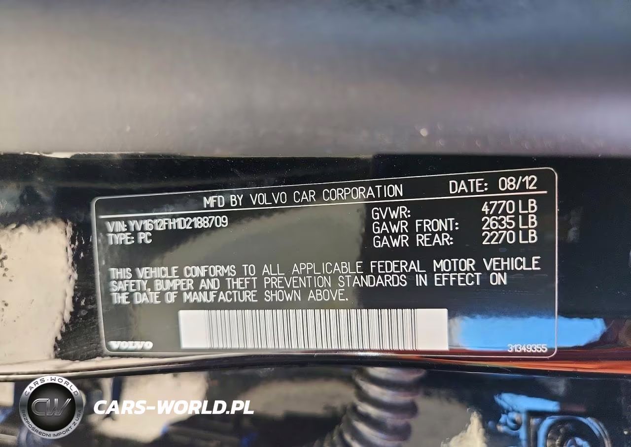 2013 Volvo S60 T5 VIN:YV1612FH1D2188709 - 12