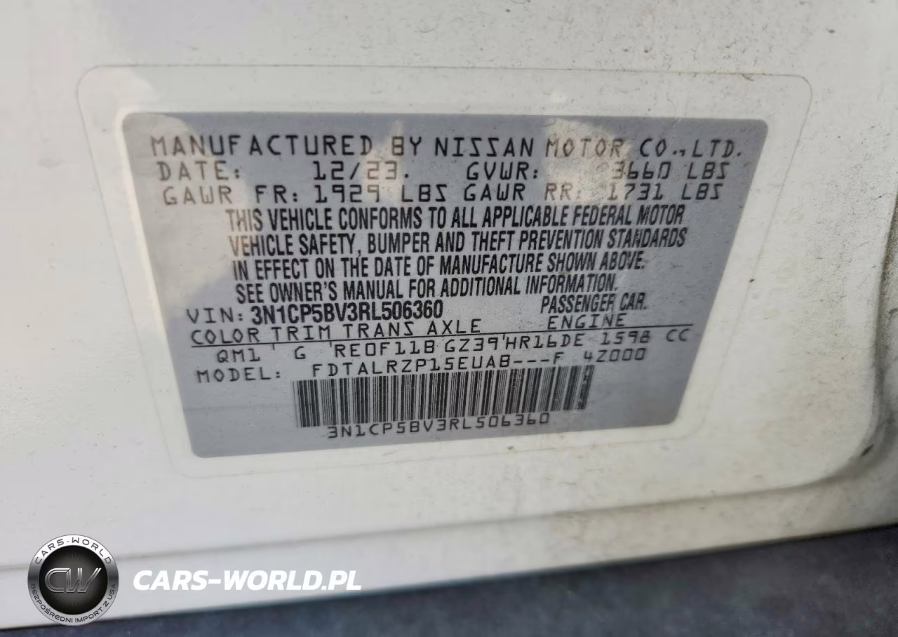 2024 Nissan Kicks S VIN:3N1CP5BV3RL506360 - 12