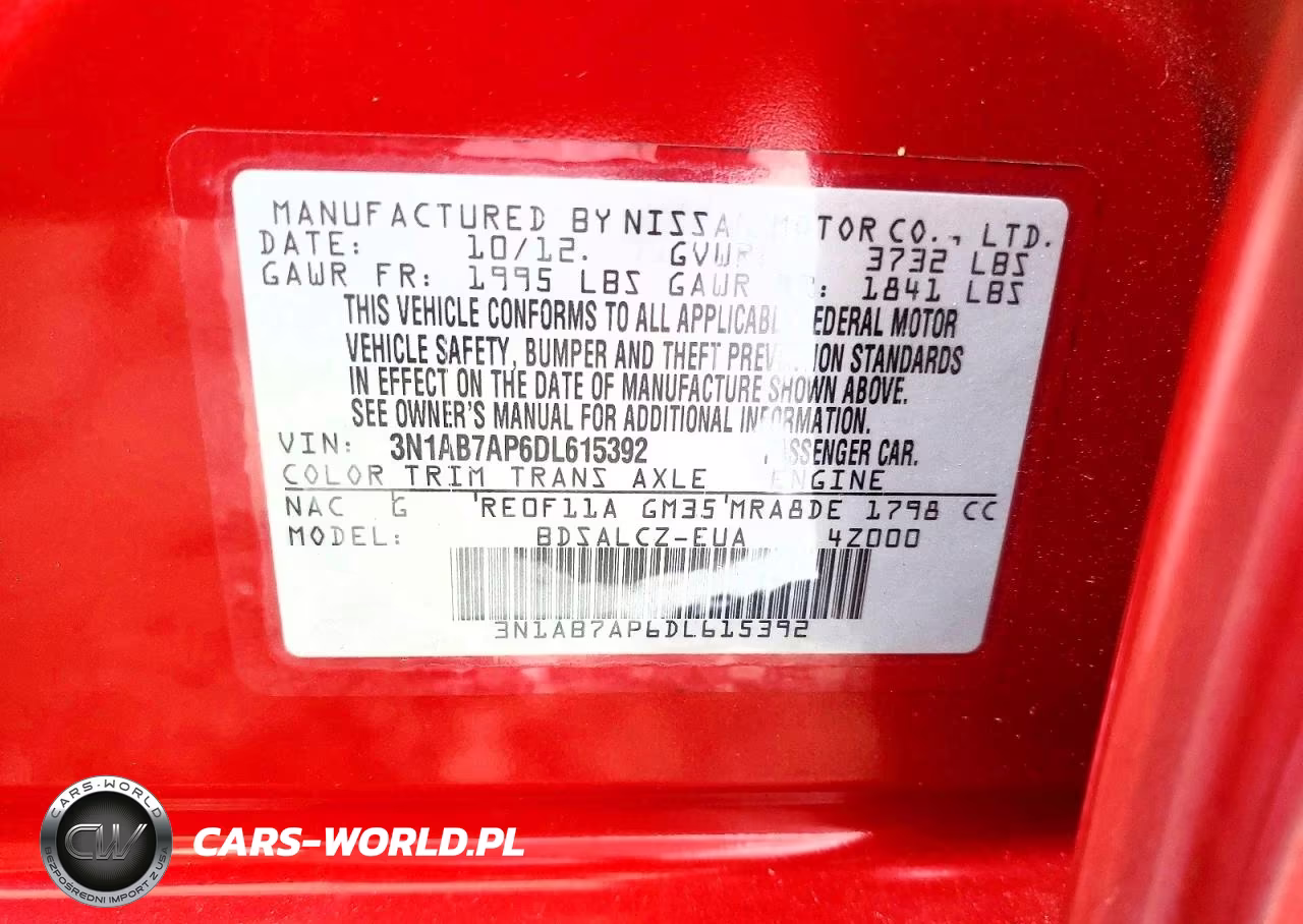 2013 Nissan Sentra S VIN:3N1AB7AP6DL615392 - 12