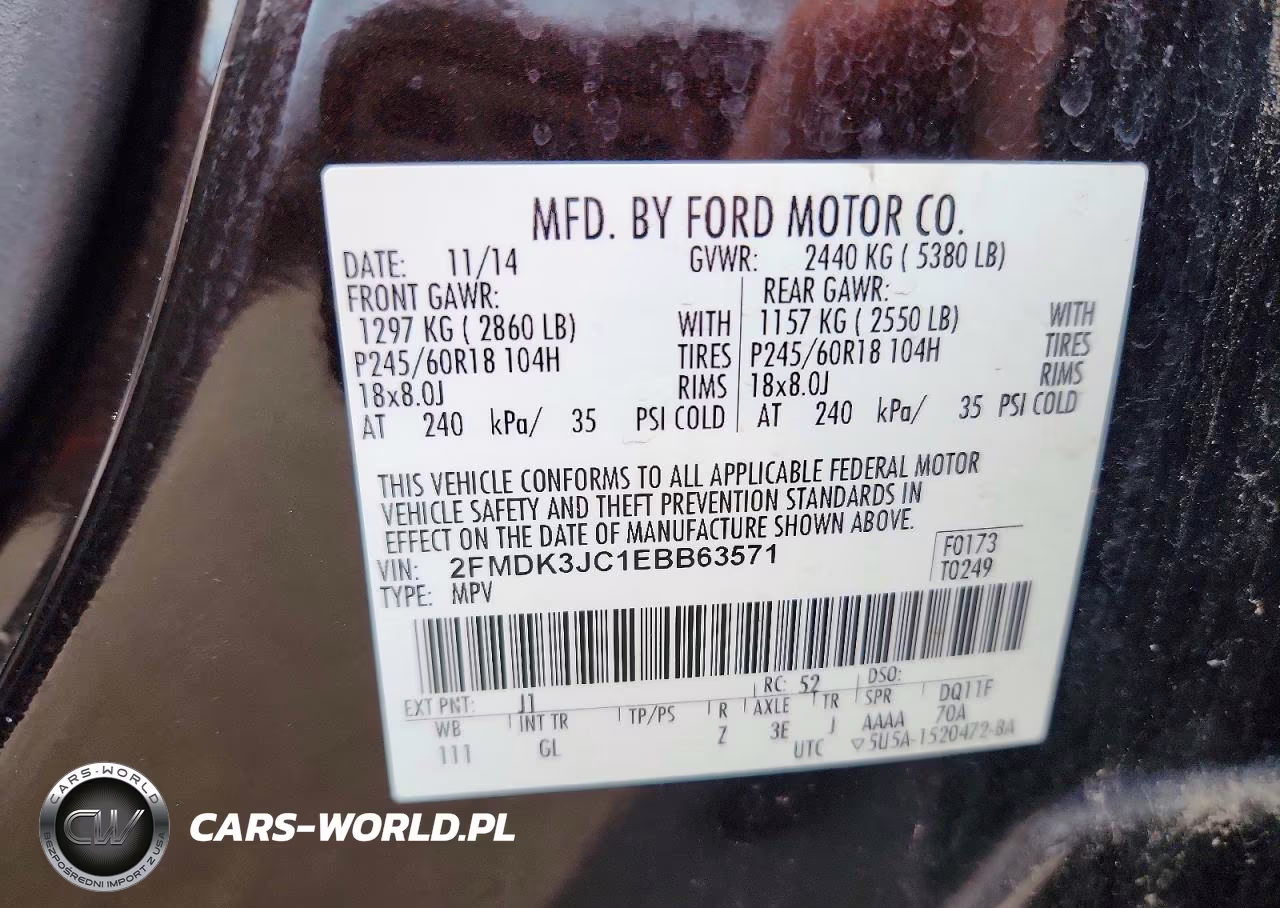 2014 Ford Edge Sel VIN:2FMDK3JC1EBB63571 - 12