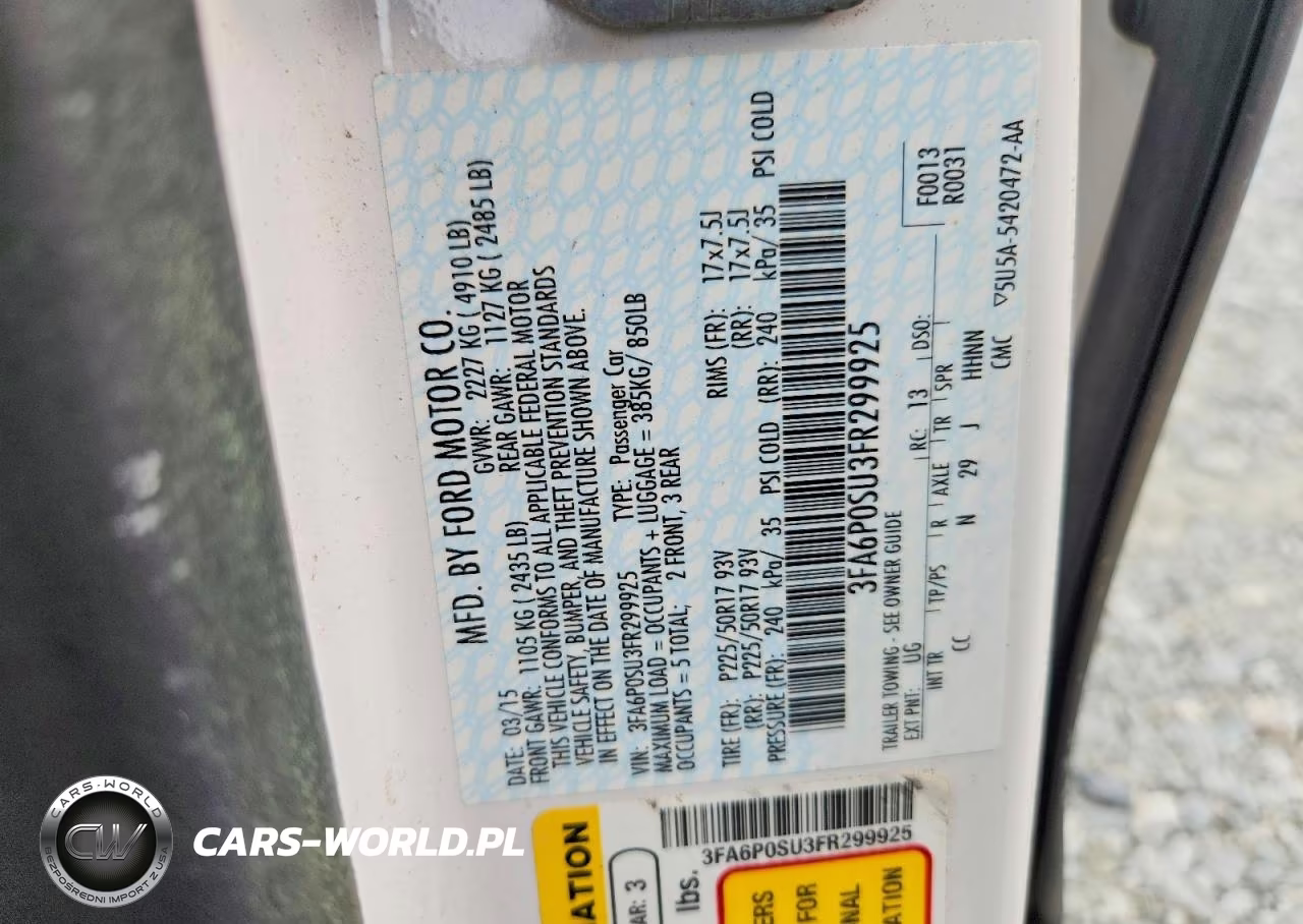 2015 Ford Fusion Titanium Phev VIN:3FA6P0SU3FR299925 - 12