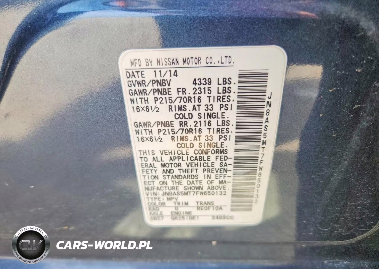 2015 Niss Rogue Sele VIN:JN8AS5MT7FW650132 - 12