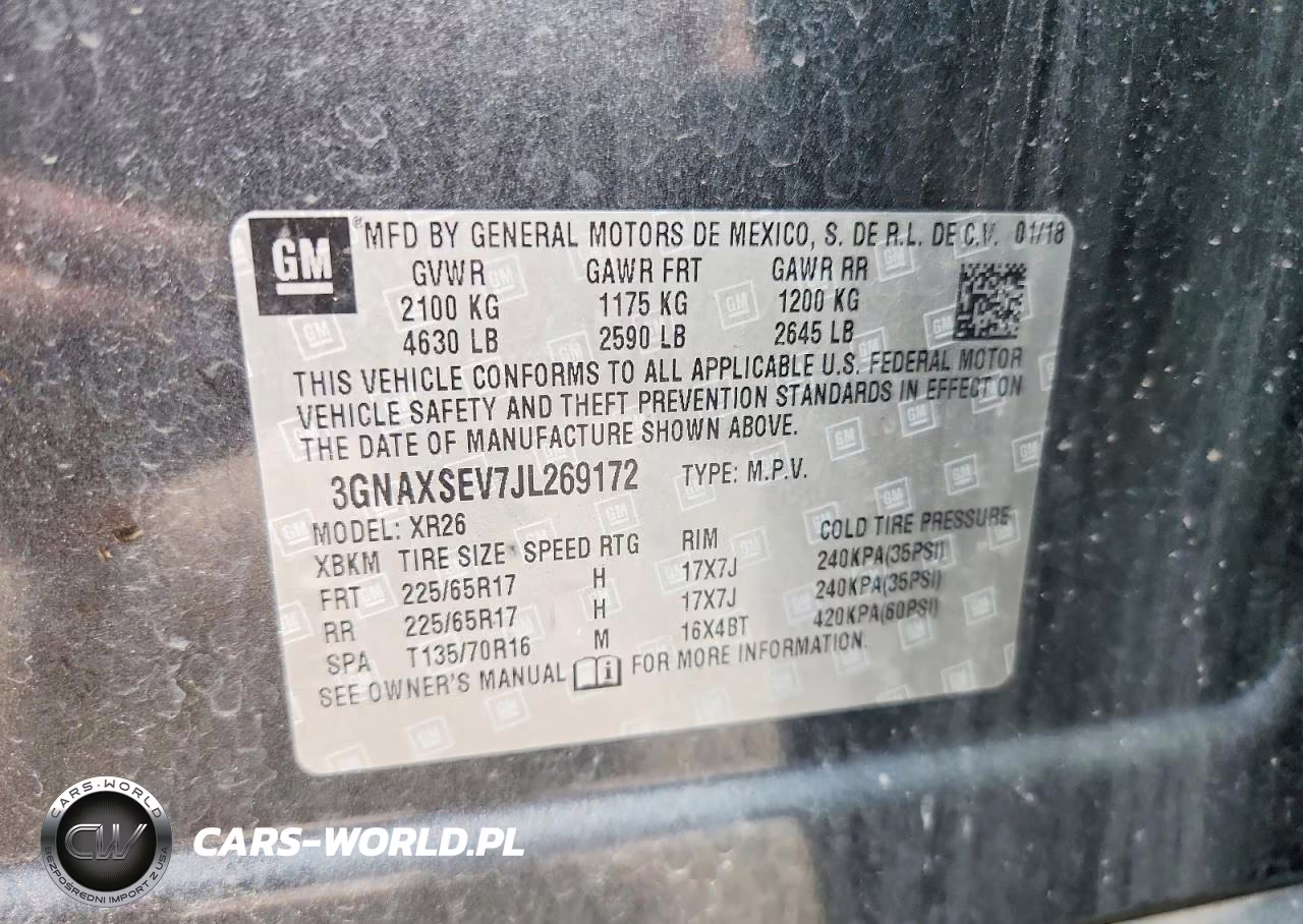 2018 Chevrolet Equinox Lt VIN:3GNAXSEV7JL269172 - 12