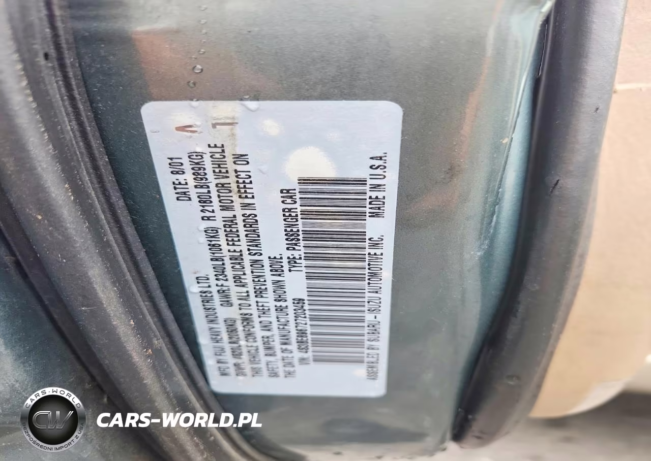 2002 Subaru Legacy Outback 3.0 H6 VIN:4S3BE896727203459 - 12