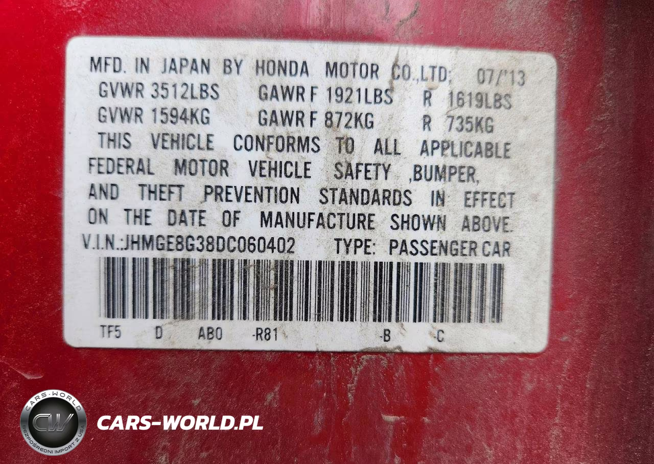 2013 Honda Fit VIN:JHMGE8G38DC060402 - 13