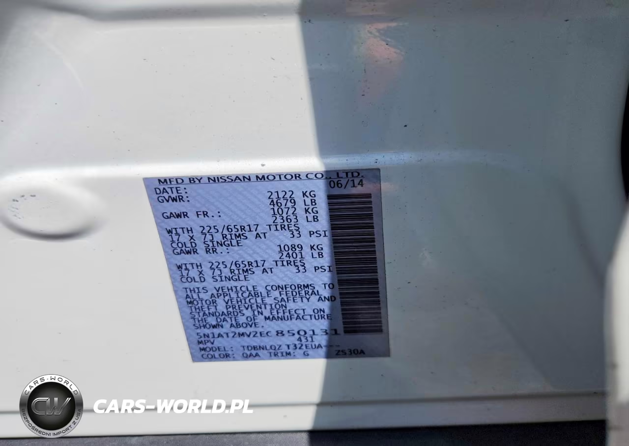2014 Nissan Rogue Sv VIN:5N1AT2MV2EC850131 - 14