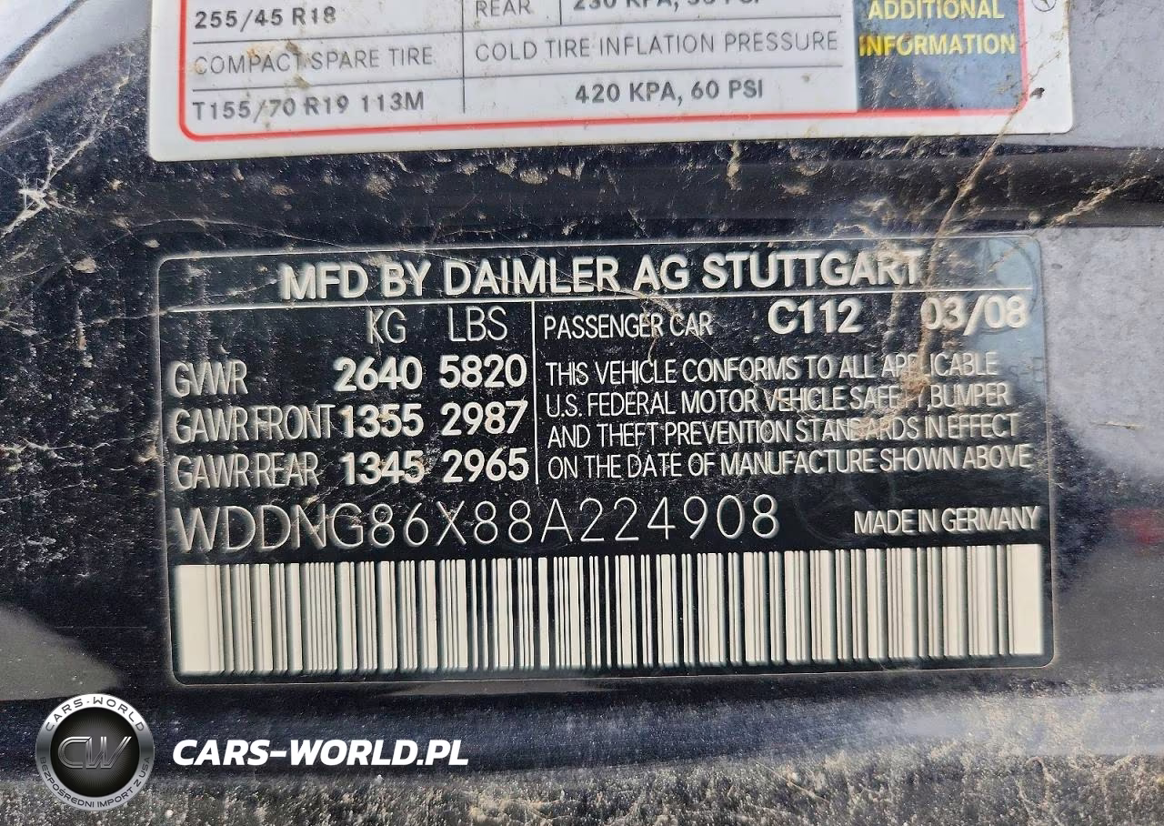 2008 Mercedes-Benz S 550 4Matic VIN:WDDNG86X88A224908 - 12