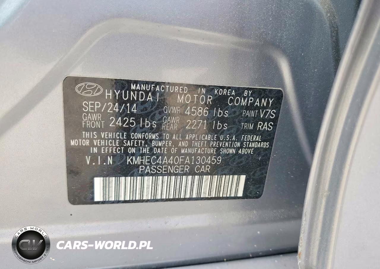 2015 Hyundai Sonata Hybrid Base VIN:KMHEC4A40FA130459 - 12