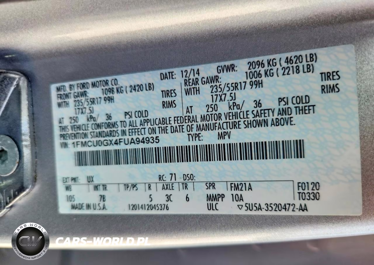 2015 Ford Escape Se VIN:1FMCU0GX4FUA94935 - 13