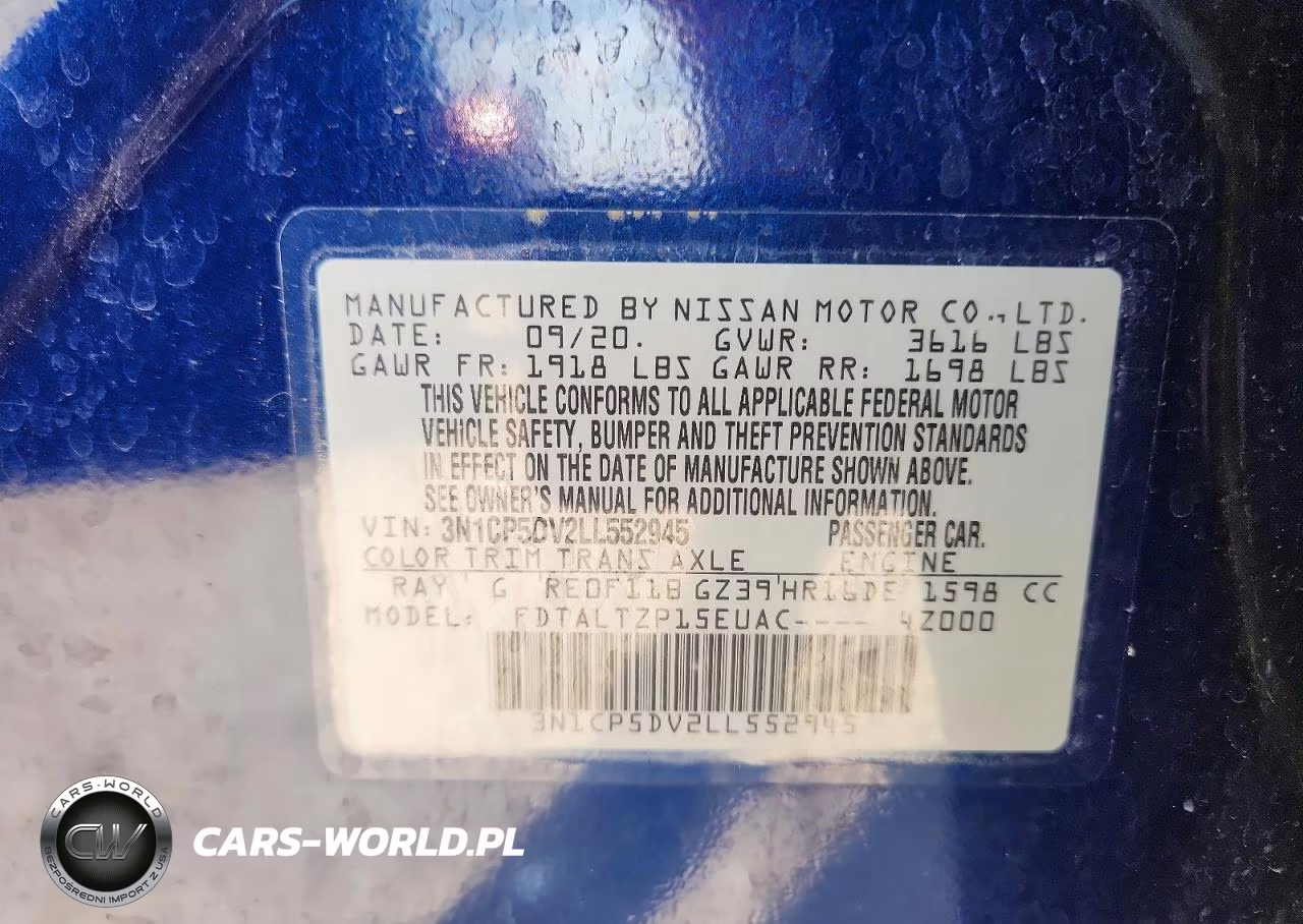 2020 Nissan Kicks Sr VIN:3N1CP5DV2LL552945 - 14
