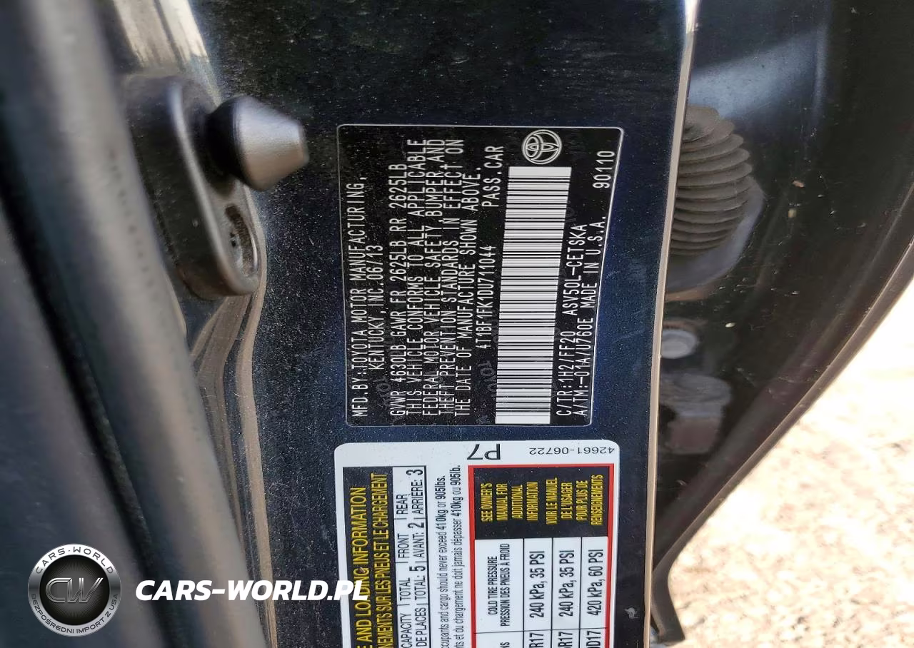 2013 Toyota Camry Se VIN:4T1BF1FK1DU711044 - 12