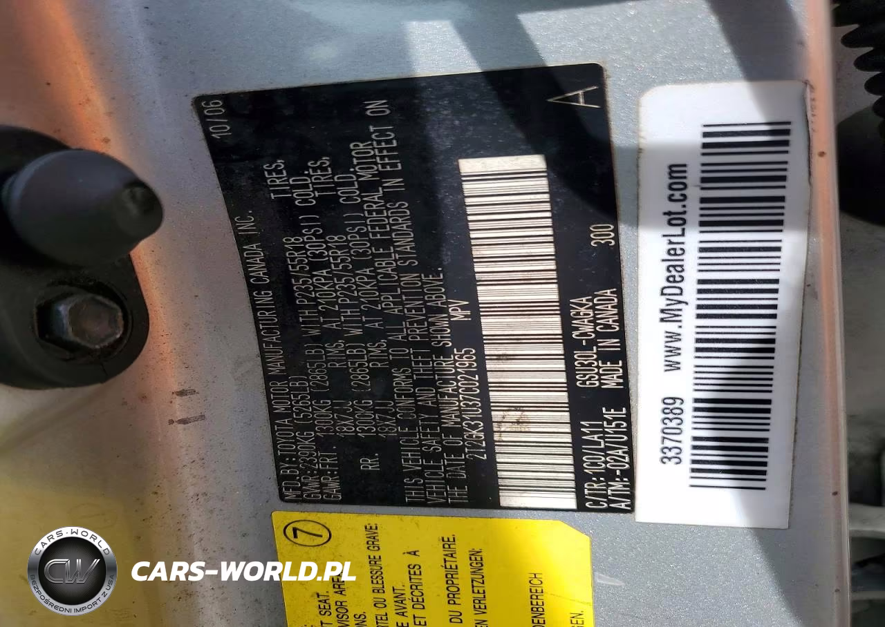 2007 Lexus Rx 350 VIN:2T2GK31U37C021965 - 13