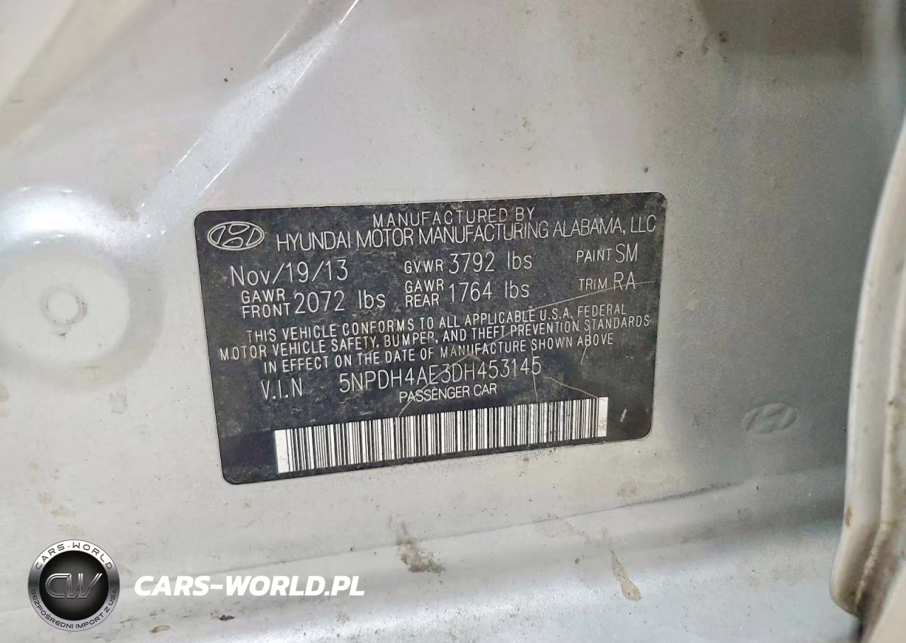2013 Hyundai Elantra Gls VIN:5NPDH4AE3DH453145 - 12