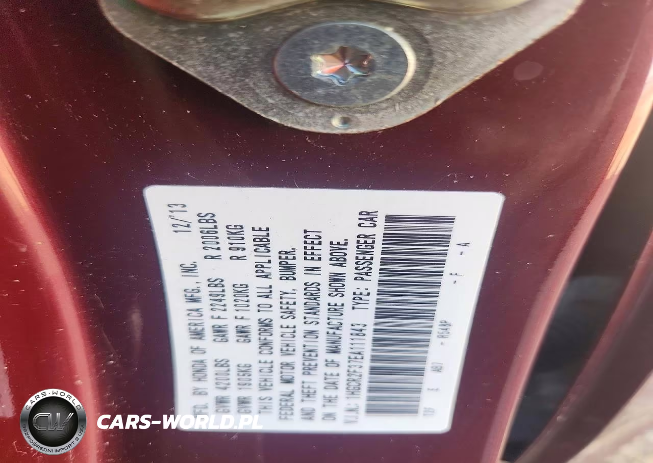 2014 Honda Accord Lx VIN:1HGCR2F37EA111843 - 13