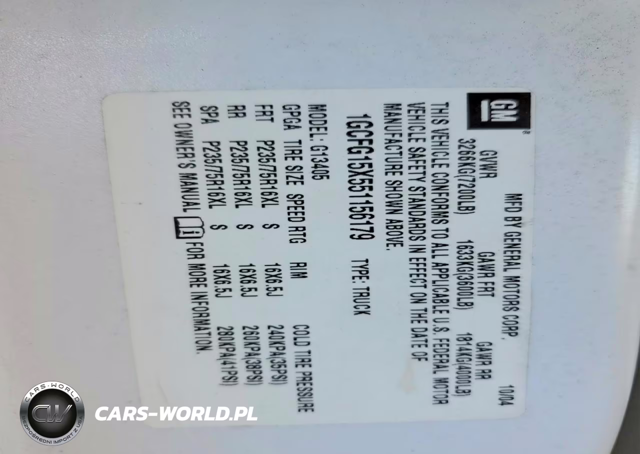 2005 Chevrolet Express G1500 VIN:1GCFG15X551156179 - 12