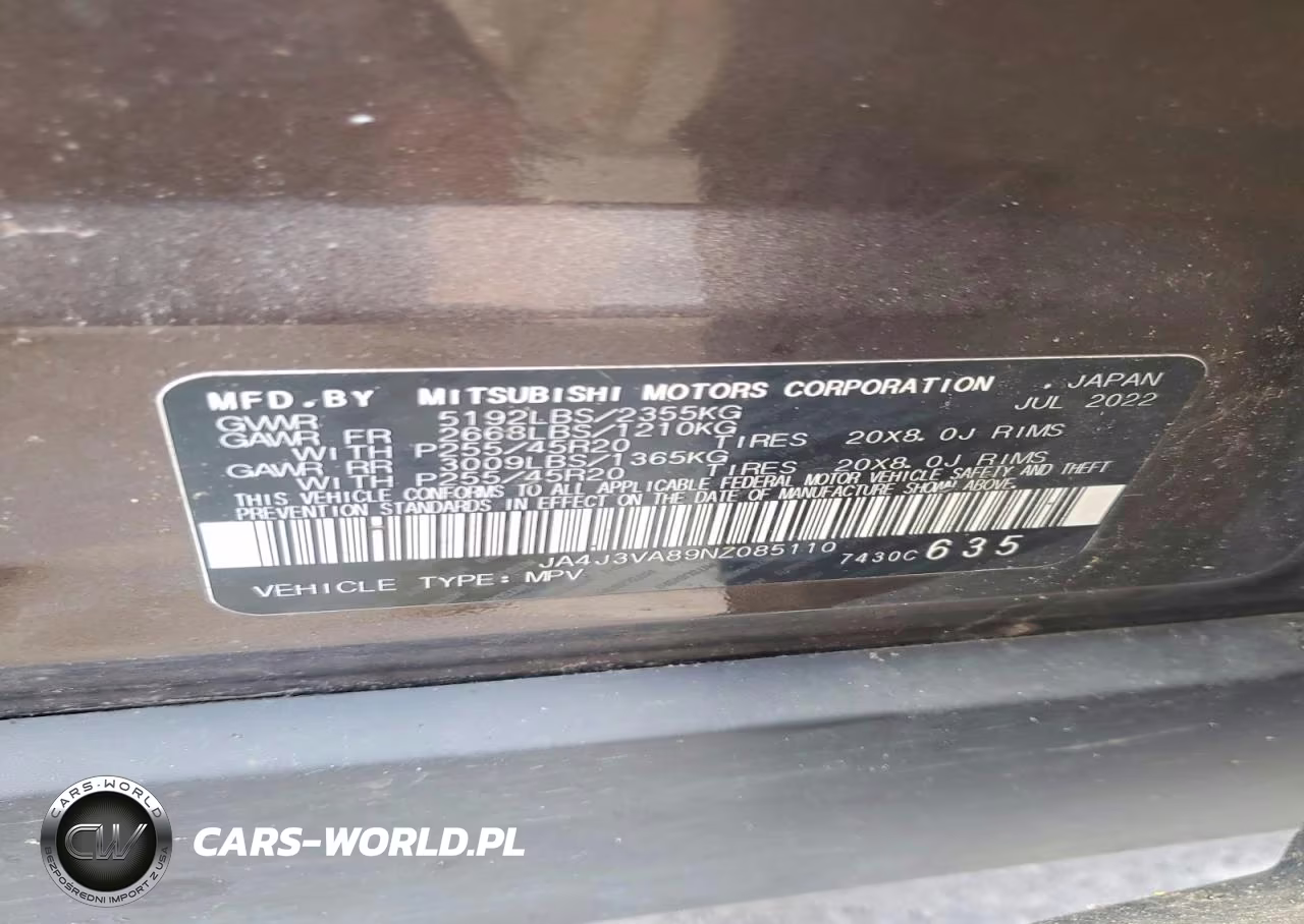 2022 Mitsubishi Outlander Sel VIN:JA4J3VA89NZ085110 - 13