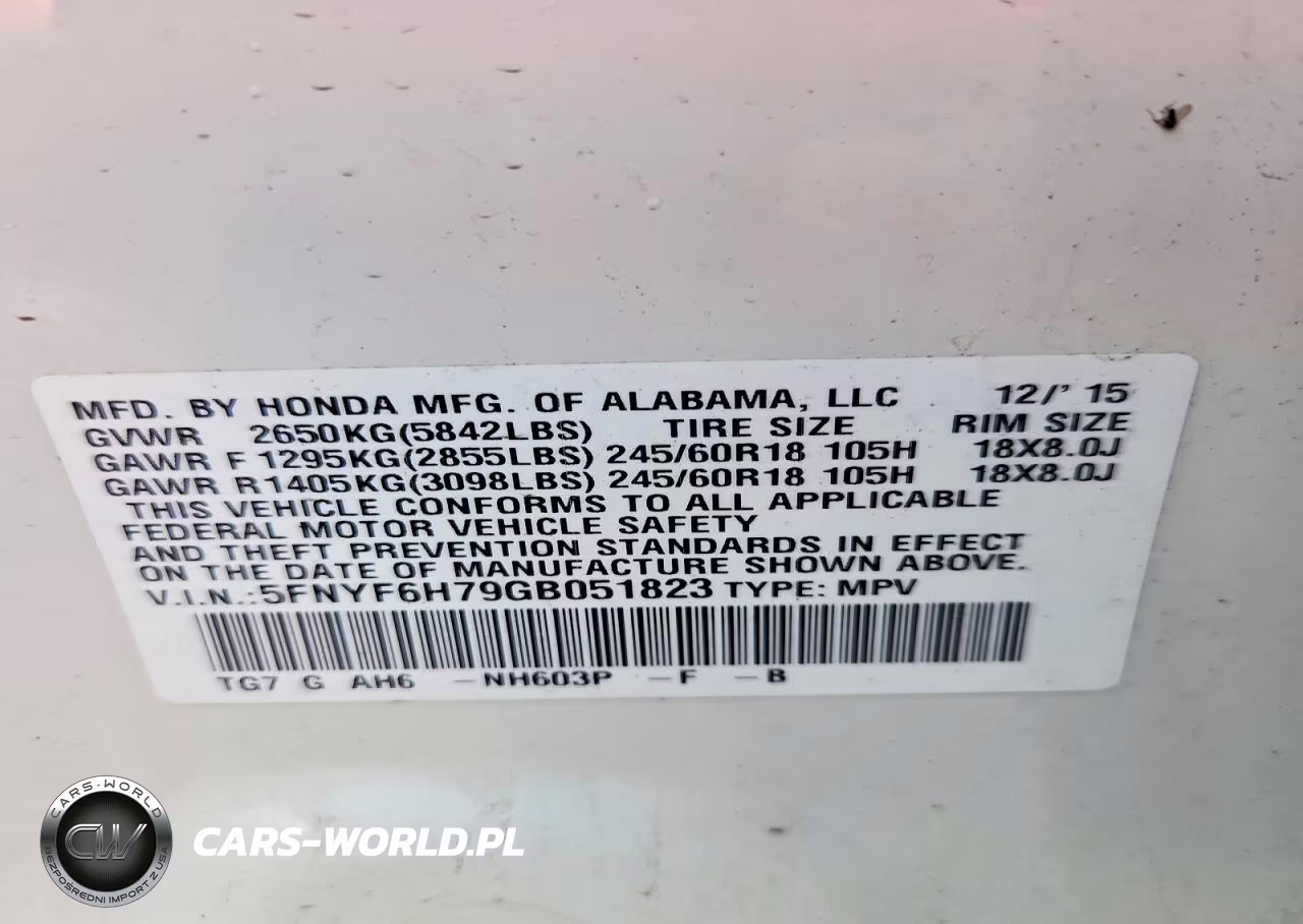 2016 Honda Pilot Exln VIN:5FNYF6H79GB051823 - 12