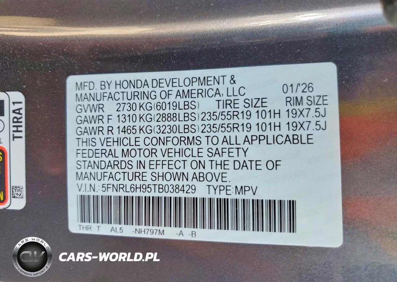 2026 Honda Odyssey Elite VIN:5FNRL6H95TB038429 - 13