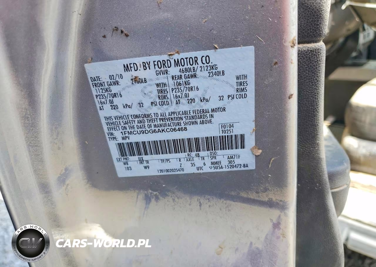 2010 Ford Escape Xlt VIN:1FMCU9DG6AKC06468 - 13