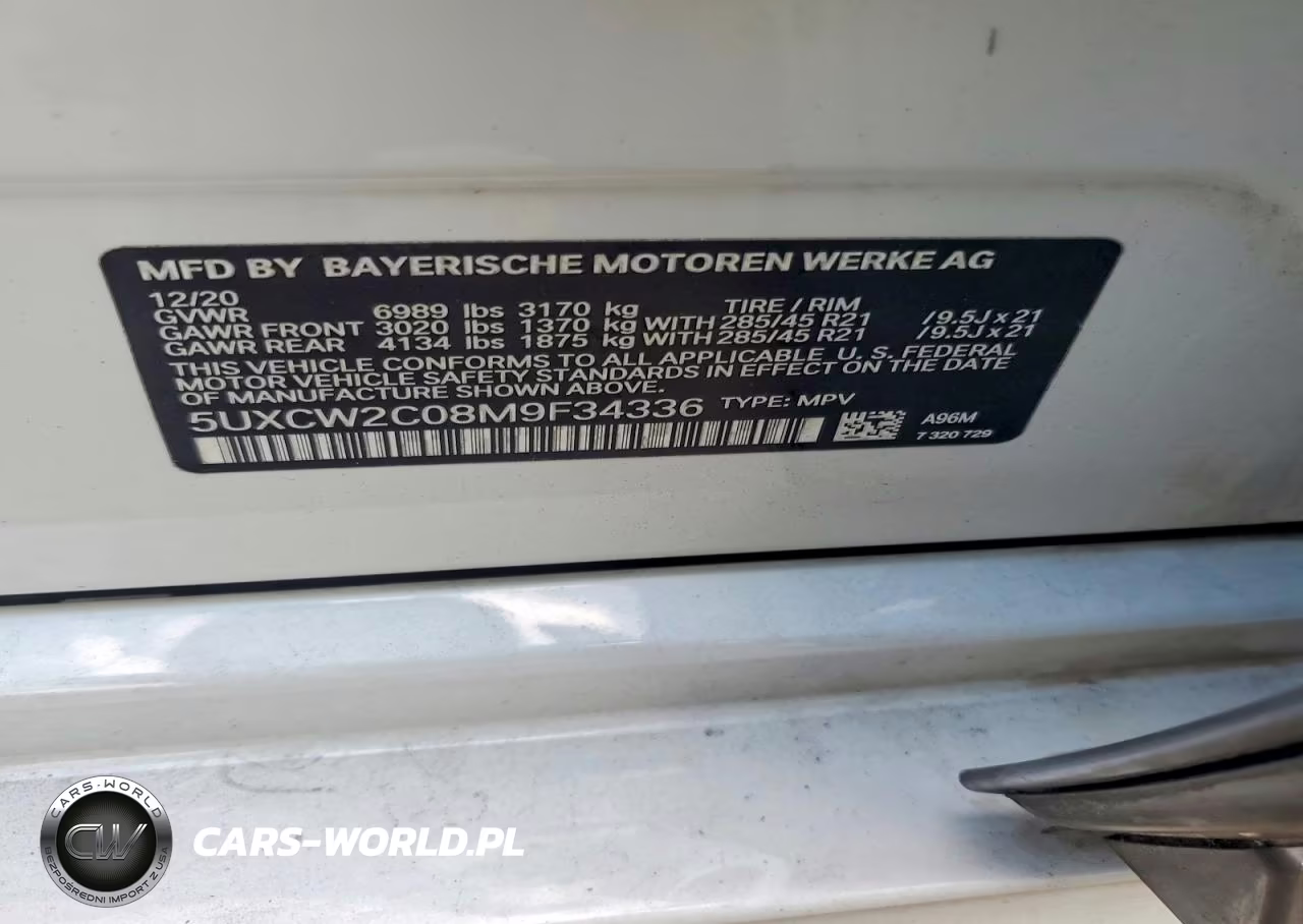 2021 BMW X7 xDrive40I VIN:5UXCW2C08M9F34336 - 12