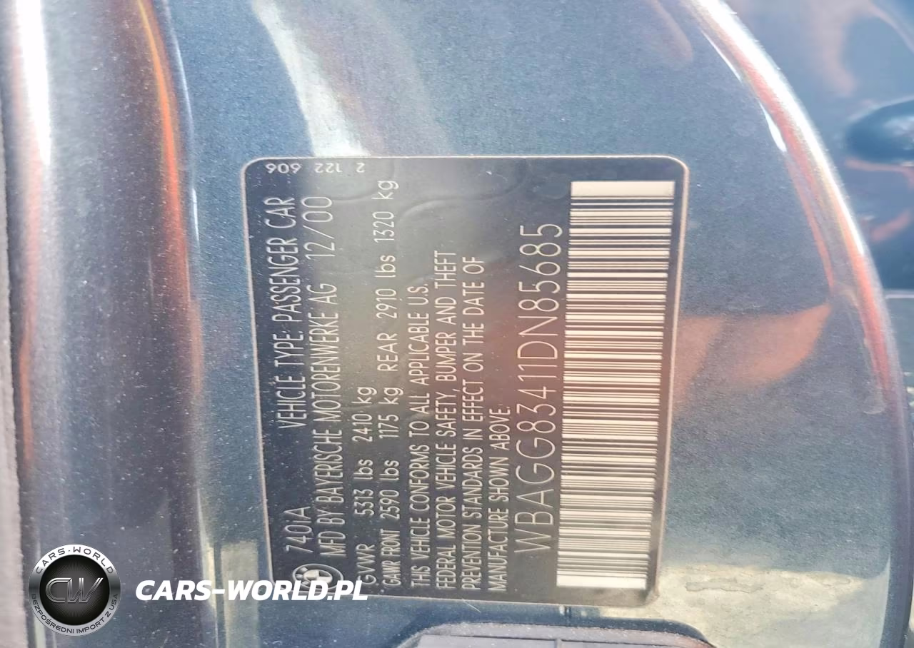 2001 BMW 740 I Automatic VIN:WBAGG83411DN85685 - 13