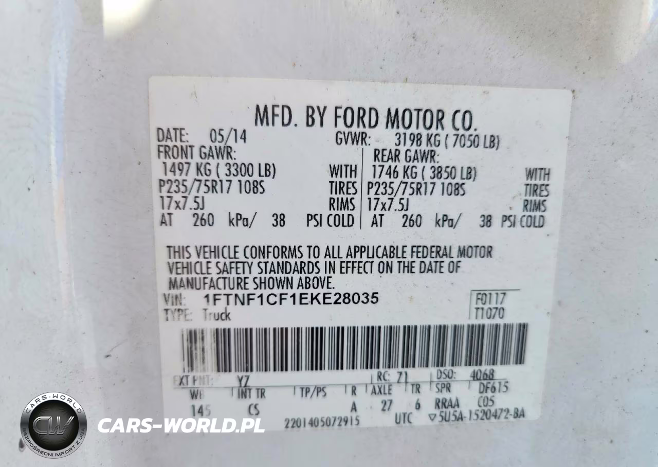 2014 Ford F150 VIN:1FTNF1CF1EKE28035 - 12