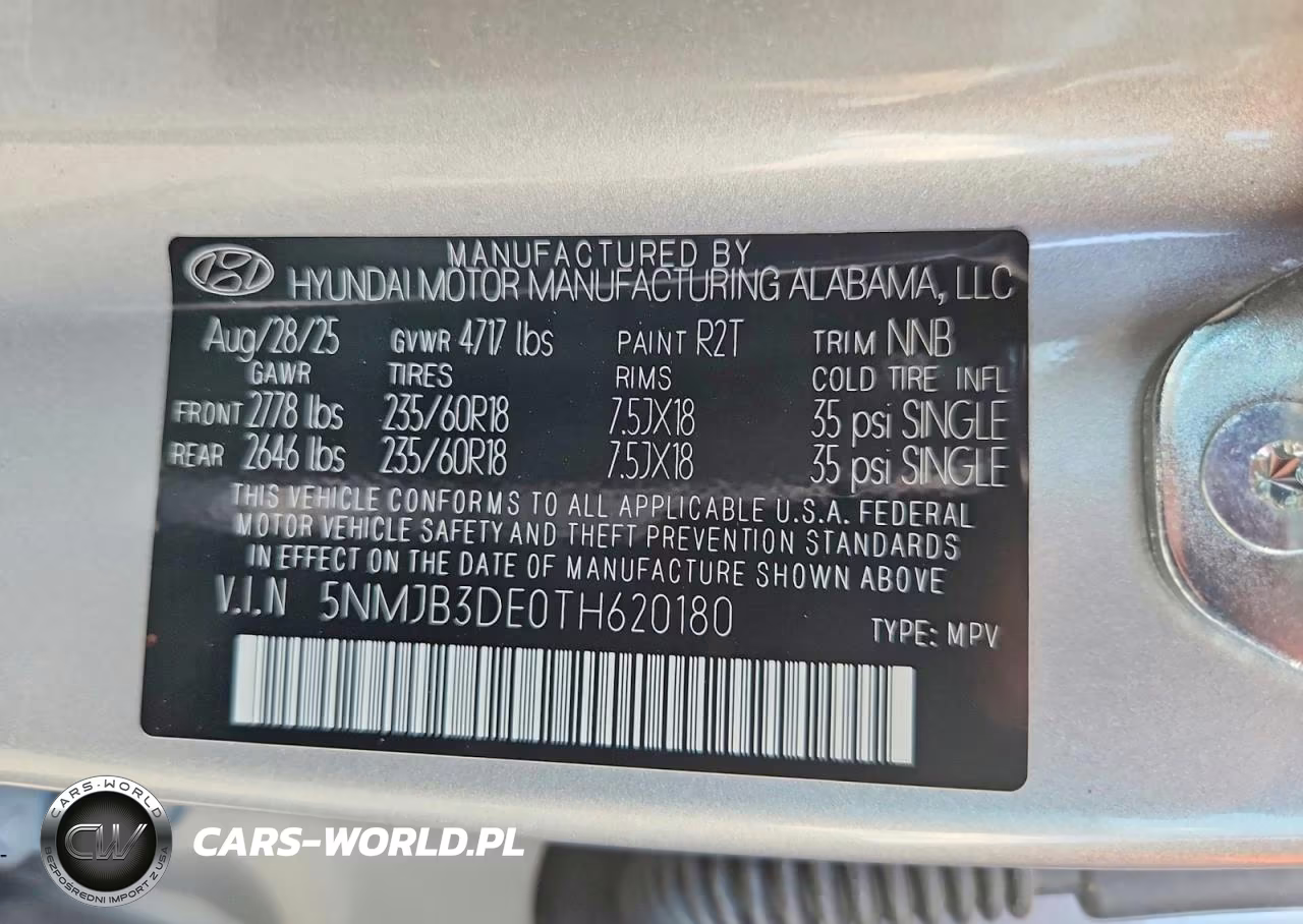 2026 Hyundai Tucson Sel VIN:5NMJB3DE0TH620180 - 12