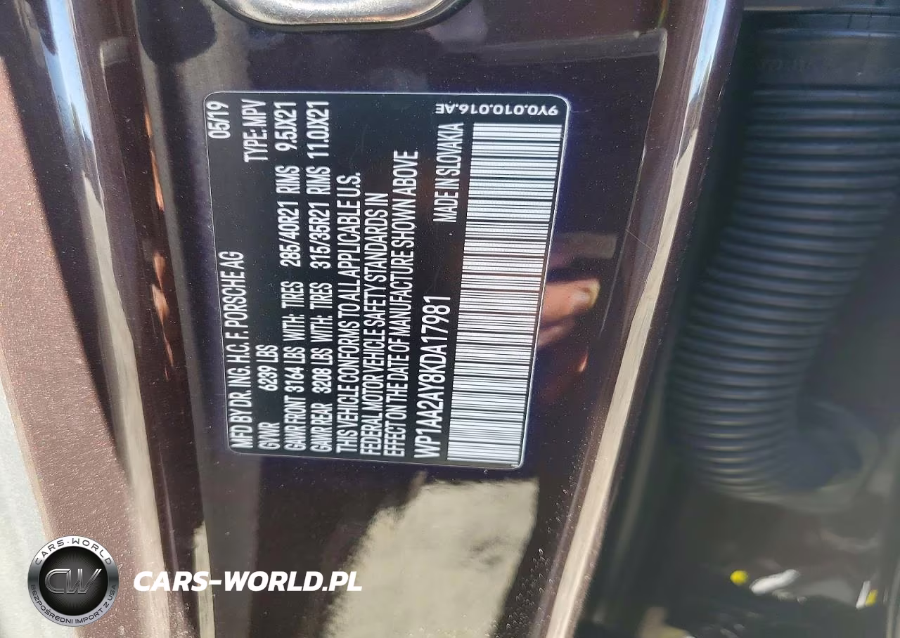 2019 Porsche Cayenne VIN:WP1AA2AY8KDA17981 - 13