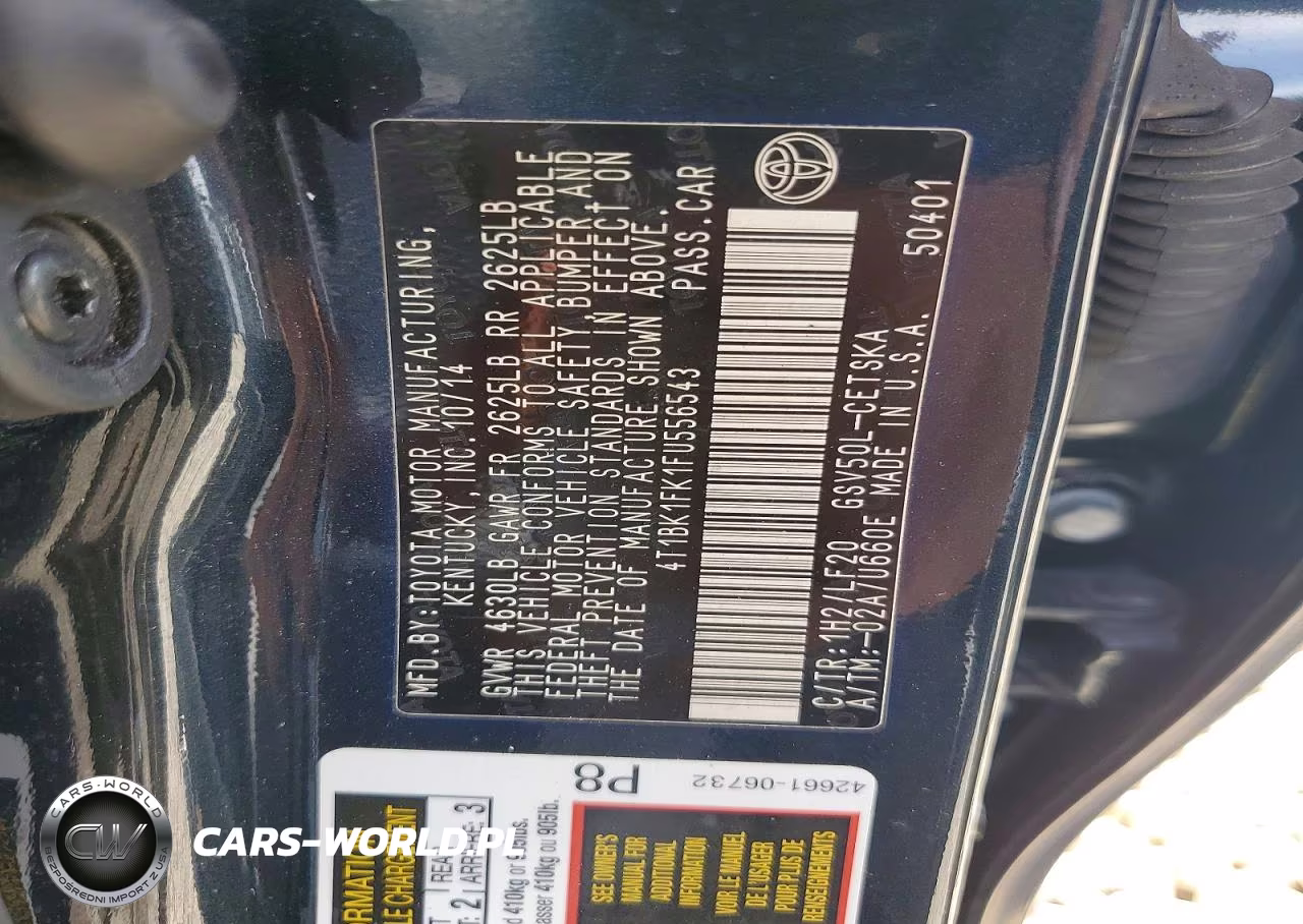 2015 Toyota Camry Xse V6 VIN:4T1BK1FK1FU556543 - 12