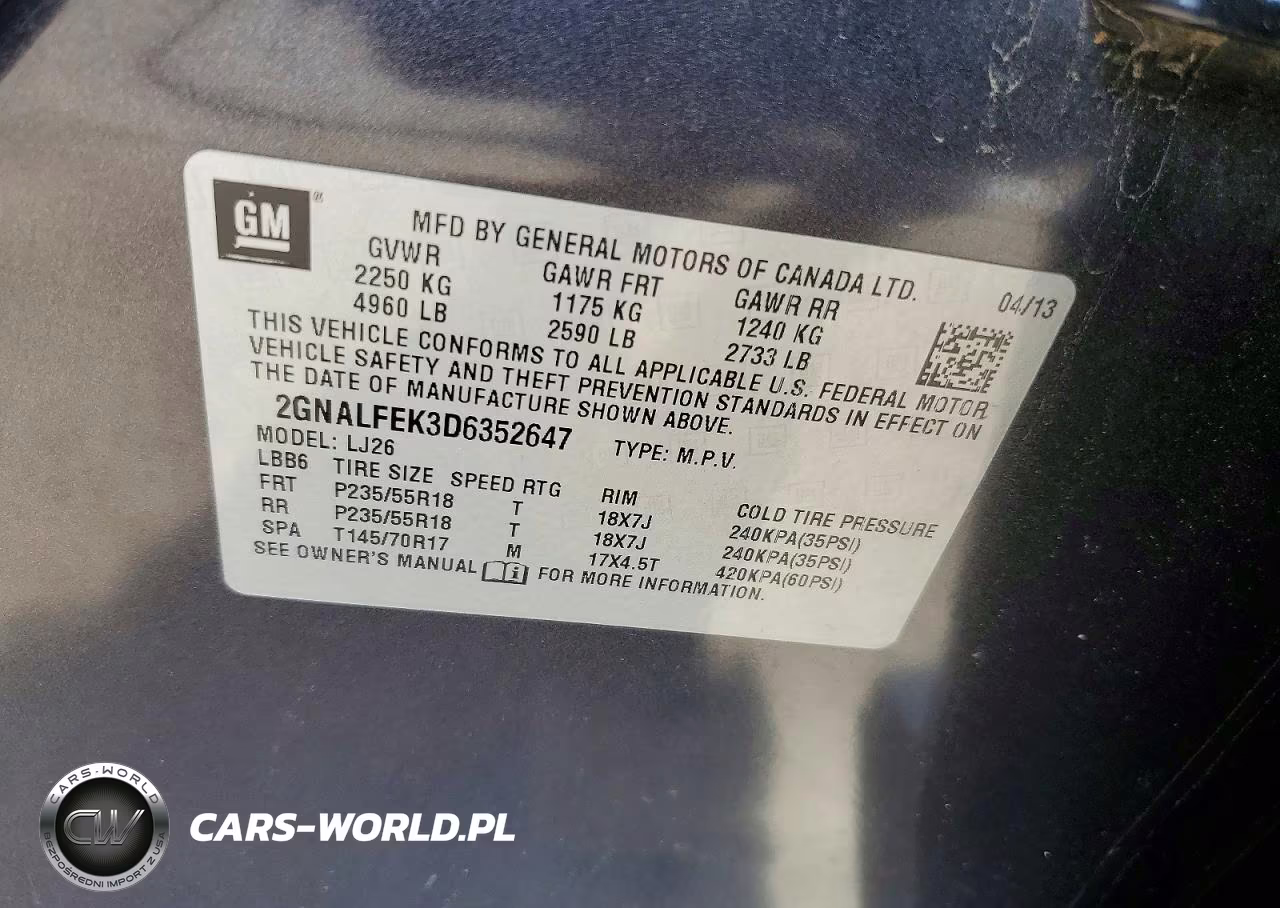 2013 Chevrolet Equinox Ltz VIN:2GNALFEK3D6352647 - 13