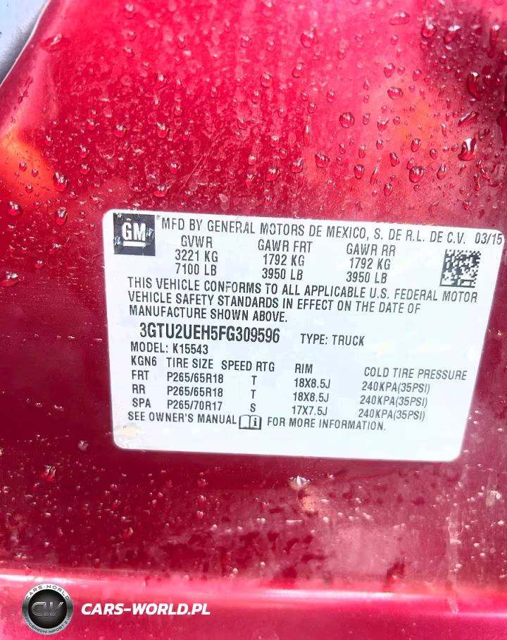 2015 GMC Sierra K15 VIN:3GTU2UEH5FG309596 - 10