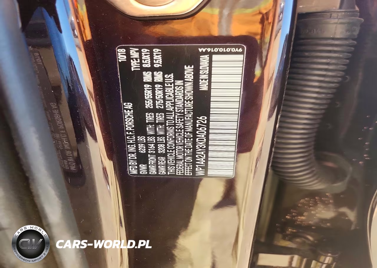2019 Porsche Cayenne VIN:WP1AA2AY3KDA06726 - 12