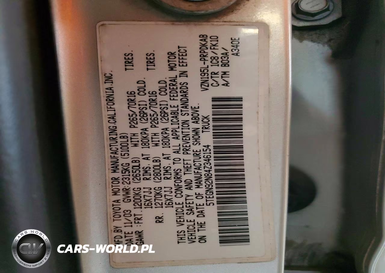 2004 Toyota Tacoma Prerunner V6 VIN:5TEGN92N84Z346154 - 12