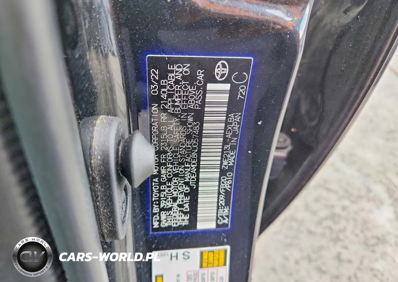 2022 Toyota Corolla Le VIN:JTDEAMDE8NJ057483 - 12