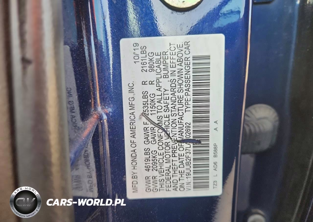 2020 Acura Tlx VIN:19UUB2F37LA002692 - 12