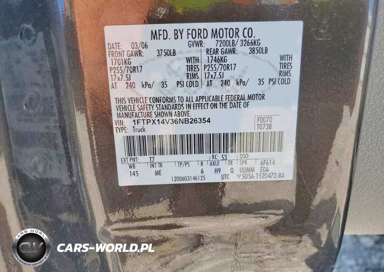 2006 Ford F150 VIN:1FTPX14V36NB26354 - 12