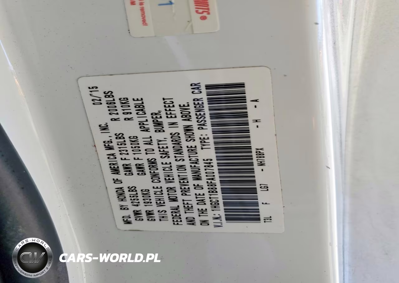2015 Honda Accord Exl VIN:1HGCT1B88FA007845 - 12