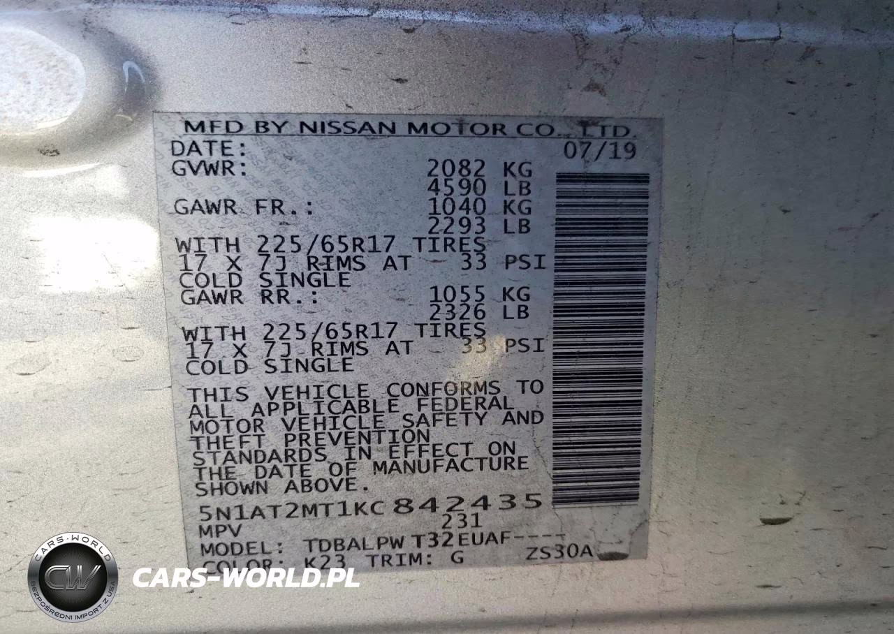 2019 Nissan Rogue S VIN:5N1AT2MT1KC842435 - 14