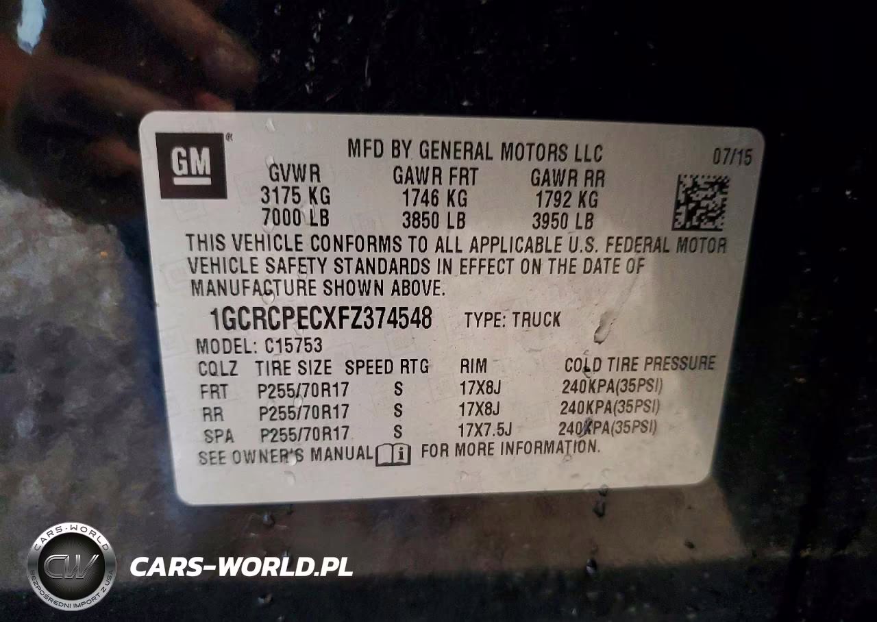 2015 Chevrolet Silverado C1500 VIN:1GCRCPECXFZ374548 - 12